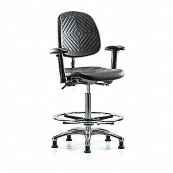 BLUE RIDGE ERGONOMICS Poly CR Chr Hi Md Bk AA FR G Blk, 358L74