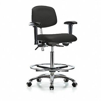 BLUE RIDGE ERGONOMICS Vin CR Chair Hi T AA FR Cast Blk, 358Z92
