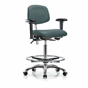 BLUE RIDGE ERGONOMICS Vin CR Chair Hi T AA FR Cast Blue, 358Z94