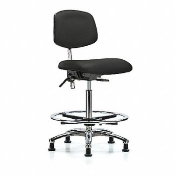 BLUE RIDGE ERGONOMICS Vinyl CR Chair High FR Stat Blk, 359F18
