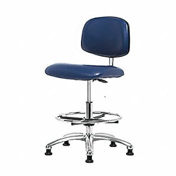 BLUE RIDGE ERGONOMICS CR/ESD Chr Med Foot Ring Glides Blue, 359F75