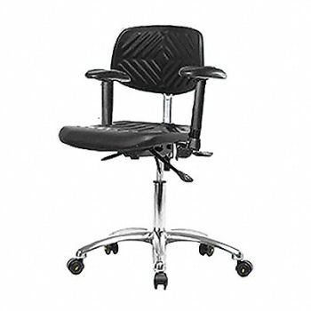 BLUE RIDGE ERGONOMICS Poly ESD Chair Desk Arms Casters, 359F84