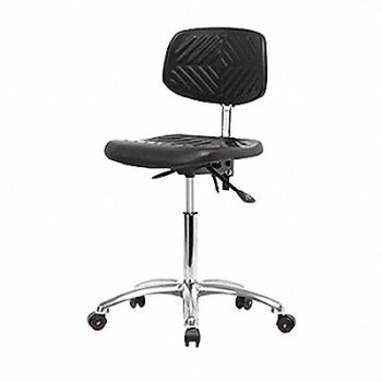 BLUE RIDGE ERGONOMICS Poly ESD Chair Med Bench Tilt Casters, 359F92