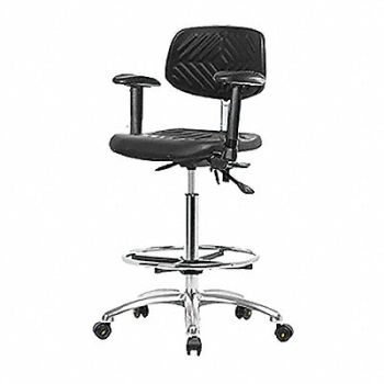 BLUE RIDGE ERGONOMICS Poly ESD Chair High FR Tilt AA Cast, 359G05