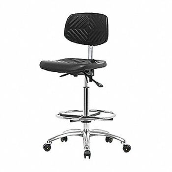 BLUE RIDGE ERGONOMICS Poly ESD Chair High Foot Ring Casters, 359G11