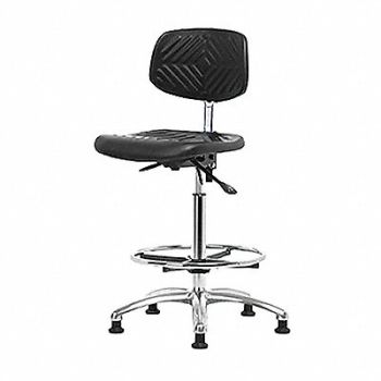 BLUE RIDGE ERGONOMICS Poly ESD Chair High Foot Ring Glides, 359G12