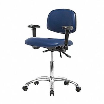 BLUE RIDGE ERGONOMICS Vin Clean Room/ESD Dsk AA Cstrs Blu, 359G22