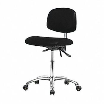 BLUE RIDGE ERGONOMICS Vinyl Clean Room/ESD Dsk Cstrs Blk, 359G25