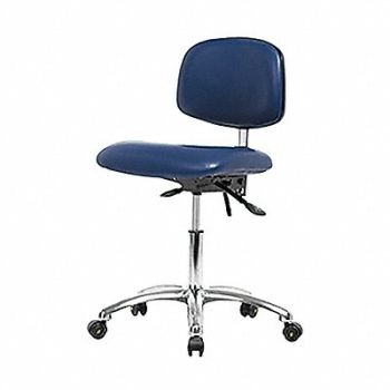 BLUE RIDGE ERGONOMICS Vinyl Clean Room/ESD Dsk Cstrs Blue, 359G26