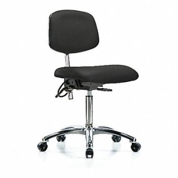 BLUE RIDGE ERGONOMICS Vinyl Clean Room/ESD Med Cstrs Blk, 359G53