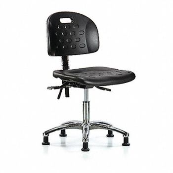 BLUE RIDGE ERGONOMICS Poly Chair Chrome Low Glides Black, 359H11