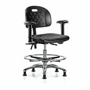 BLUE RIDGE ERGONOMICS Poly Chr Chrm Med AA FR Stat Blk, 359H23