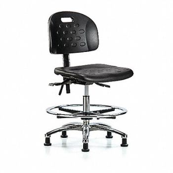 BLUE RIDGE ERGONOMICS Poly Chair Chrome Med FR Stat Black, 359H27
