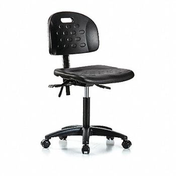 BLUE RIDGE ERGONOMICS Poly Chair Med Casters Black Poly, 359H62