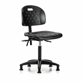 BLUE RIDGE ERGONOMICS Poly Chair Med Glides Black Poly, 359H63