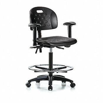 BLUE RIDGE ERGONOMICS Poly Chair High AA FR Casters Black, 359H76