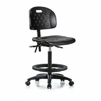 BLUE RIDGE ERGONOMICS Poly Chair High FR Casters Black, 359H82