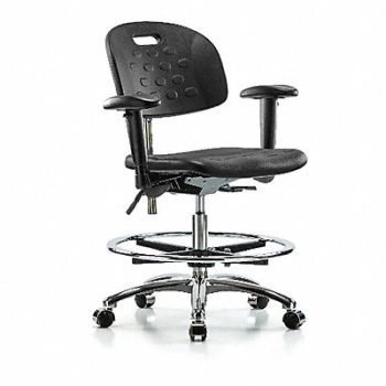 BLUE RIDGE ERGONOMICS Poly CR Chr Med Arms FR Cast Blk, 359J79
