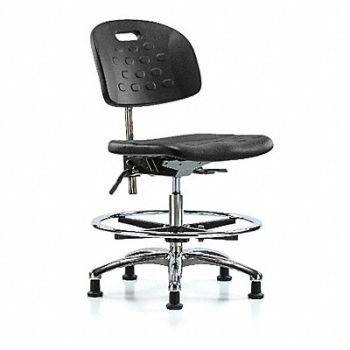 BLUE RIDGE ERGONOMICS Poly CR Chr Med Foot Ring Glides Blk, 359J84