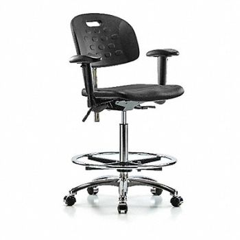 BLUE RIDGE ERGONOMICS Poly CR Chr High Arms FR Cast Blk, 359J89