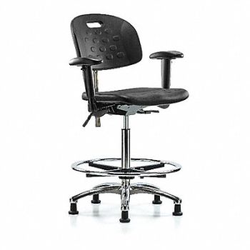 BLUE RIDGE ERGONOMICS Poly CR Chr High Arms FR Glides Blk, 359J90