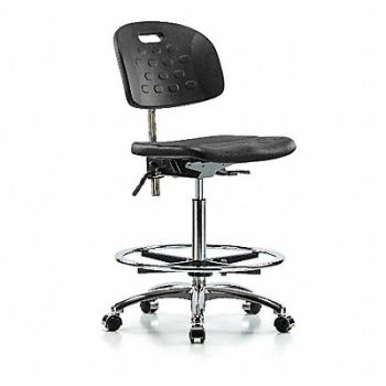 BLUE RIDGE ERGONOMICS Poly CR Chr High Foot Ring Cast Blk, 359J91