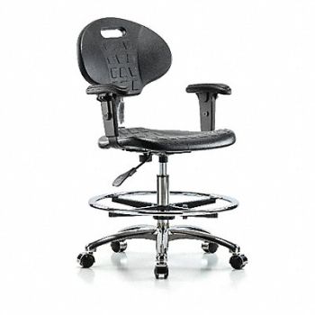BLUE RIDGE ERGONOMICS Erie Poly CR Chr Med AA FR Cast Blk, 359J99