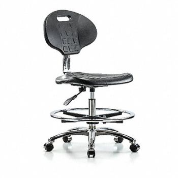 BLUE RIDGE ERGONOMICS Erie Poly CR Chr Med FR Cast Blk, 359K04