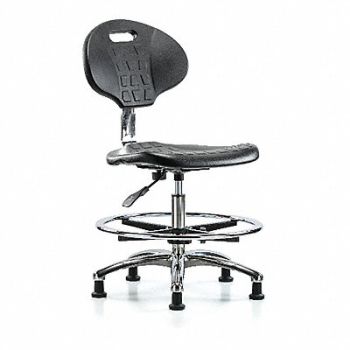 BLUE RIDGE ERGONOMICS Erie Poly CR Chr Med FR Glides Blk, 359K05