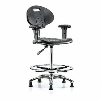 BLUE RIDGE ERGONOMICS Erie Poly CR Chr Hi AA FR Stat Blk, 359K07