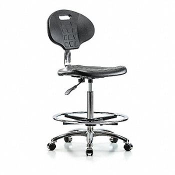 BLUE RIDGE ERGONOMICS Erie Poly CR Chr High FR Cast Blk, 359K08