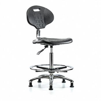 BLUE RIDGE ERGONOMICS Erie Poly CR Chr High FR Glides Blk, 359K09