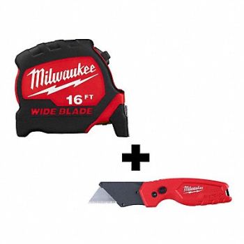 MILWAUKEE Tape Measure SAE Blade 16 ft L, 359WJ4