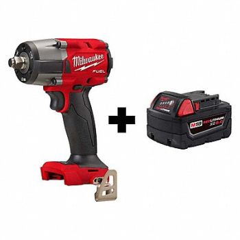 MILWAUKEE Mid-Torque Impact Wrench 1/2 Cordless, 359YV6