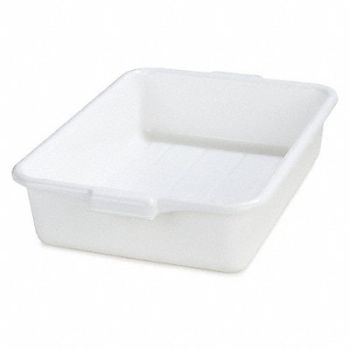 CARLISLE J4644 Tote Box 20in L x 15 in W x 5 in H White, 35FR97