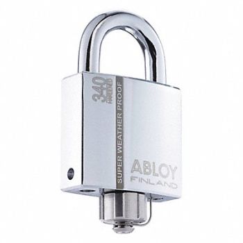 ABLOY Keyed Padlock 1 3/32 in Rectangle Silver, 35GP46