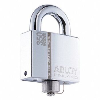 ABLOY Keyed Padlock 1 1/4 in Rectangle Silver, 35GP92