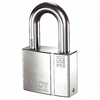 ABLOY Keyed Padlock 1 1/4 in Rectangle Silver, 35GP89