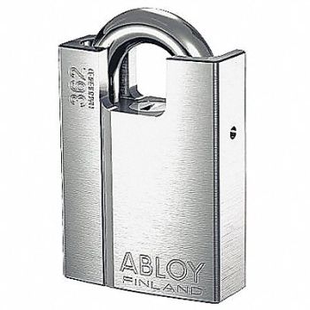 ABLOY Keyed Padlock 1 1/4 in Rectangle Silver, 35GP74