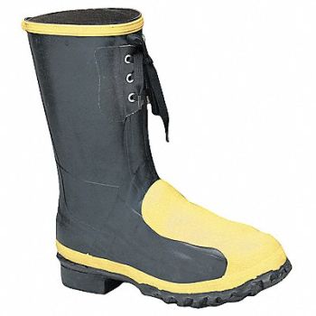 LACROSSE Rubber Boot Men s 14 Mid-Calf Black PR, 35GT73