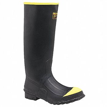 LACROSSE J2220 Rubber Boot Men s 15 Knee Black PR, 35GU06