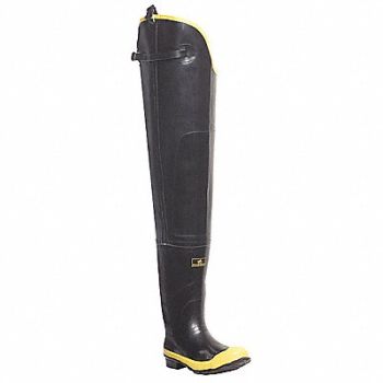 LACROSSE Hip Wader Men s 14 Steel Black PR, 35GU40