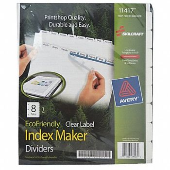 ABILITY ONE Binder Divider Print-On Labels White, 35KG89