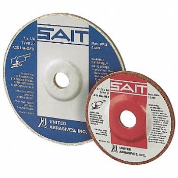 UNITED ABRASIVES-SAIT Fibre Sanding Disc 4-1/2in 36 Grit White, 35KH34