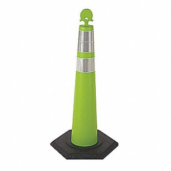 GRAINGER APPROVED K6951 Channelizer Cone with Collar 36in H Lime, 35KJ24