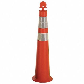 GRAINGER APPROVED K6951 Channelizer Cone with Collar 36inH Ornge, 35KJ25