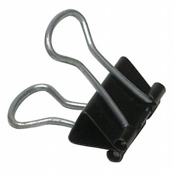 SKILCRAFT Binder Clip 3/4in Steel Blk/Slvr PK12, 35KR81