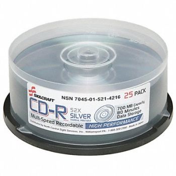 ABILITY ONE CD-R Disc 700 MB 80 min 52x PK25, 35KR84