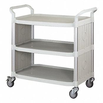 GRAINGER APPROVED Enclosed Cart Poly Off-White 400 lb., 35KT29