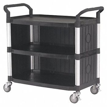 GRAINGER APPROVED Enclosed Cart Polypropylene Black 400lb, 35KT30